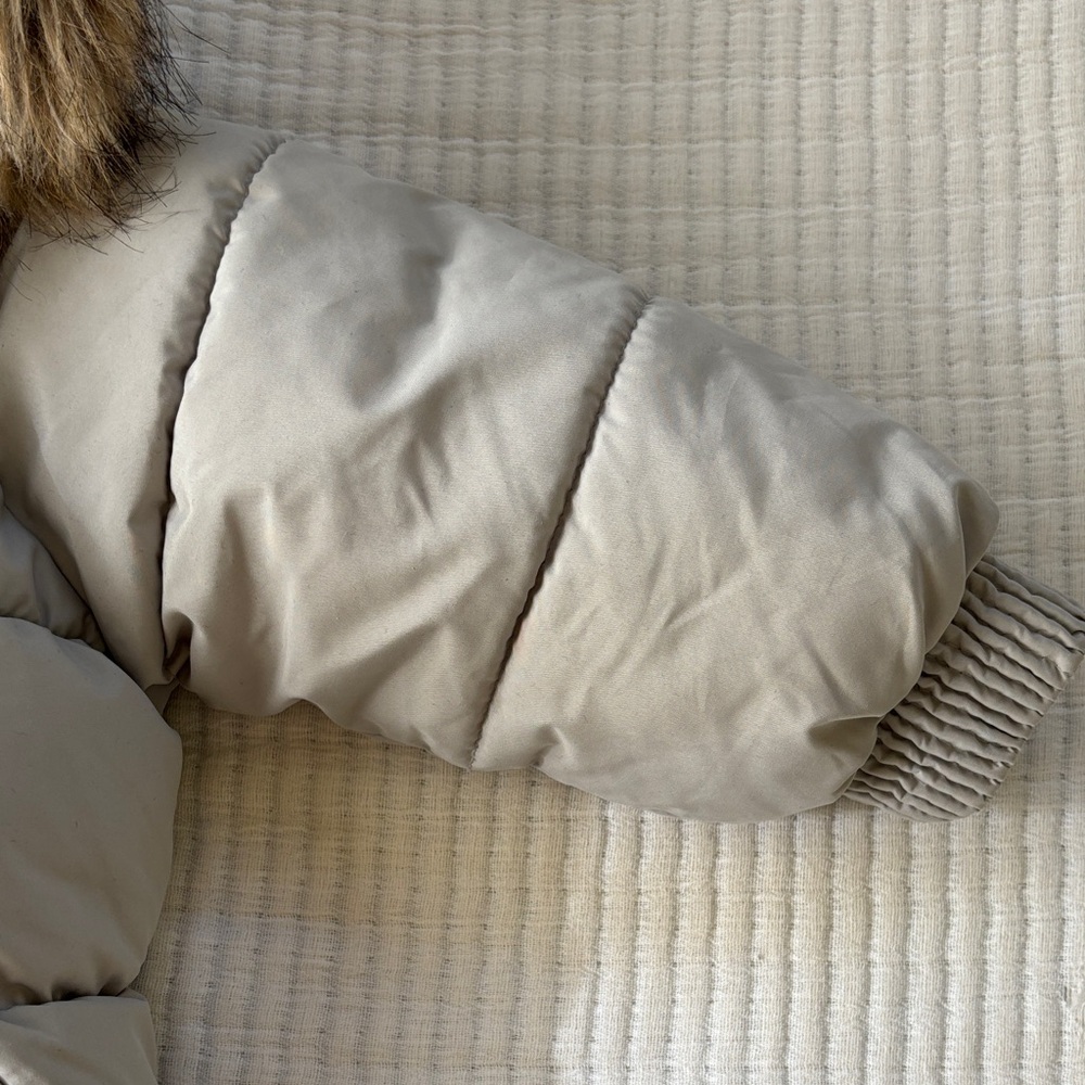 Zara Baby Gray Puffer Jacket with Faux Fur Trim Hood - Picture 7 of 14